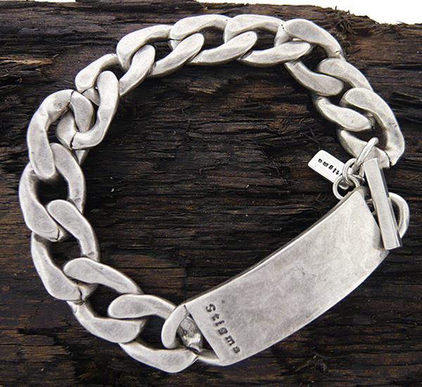 MENS STAINLESS STEEL WIDE ID CHAIN BRACELET - 8 INCH