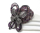 METAL FILIGREE BUTTERFLY AND BEAD DECO STRETCH BRACELET