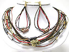 MULTI ACRYL WIRE AND METAL TUBE NECKLACE SET