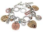 CRYSTAL STUD AND CASTING METAL DISK CHARM TOGGLE BRACELET