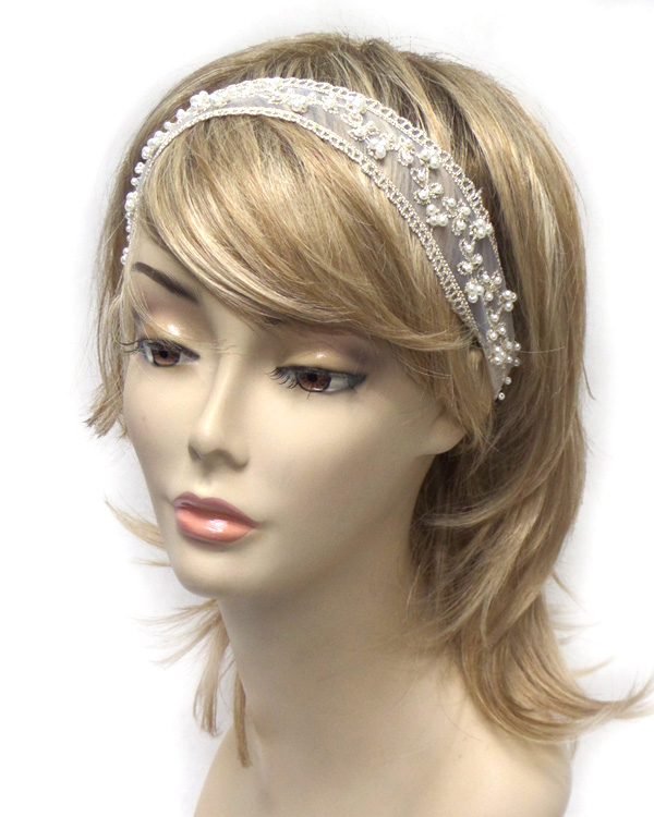 LACE WITH SMALL PEARLS HEADBAND 