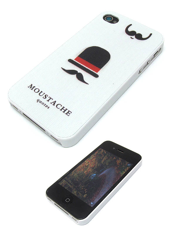 MOUSTACHE QUOTES THEME CELLPHONE CASE - HARD CASE FOR IPHONE 4