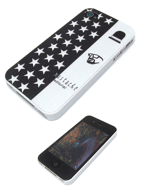 MUSTACHE MAN AND AMERICAN FLAG THEME CELLPHONE CASE - HARD CASE FOR IPHONE 4