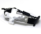 METAL HAMMERED CROSS WITH LEATHER BAND CORD BRACELET