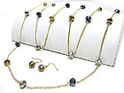 FACET GLASS BEADS CHAIN EXTRA LONG NECKLACE SET