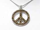 CRYSTAL PEACE MARK PENDANT NECKLACE
