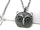 CRYSTAL OWL PENDANT LONG CHAIN NECKLACE SET