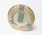 CRYSTAL AND EPOXY DECO ROUND PICTURE FRAME