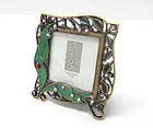 PEARL AND EPOXY LADY BUG METAL ART SQUARE PICTURE FRAME