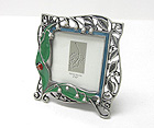 PEARL AND EPOXY LADY BUG METAL ART SQUARE PICTURE FRAME