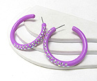 3 LINE CRYSTAL STUD ACRYLIC HOOP EARRING