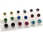 CRYSTAL STUD EARRING SET OF 9
