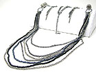 MULTI STRAND METAL LONG CHAIN NECKLACE EARRING SET