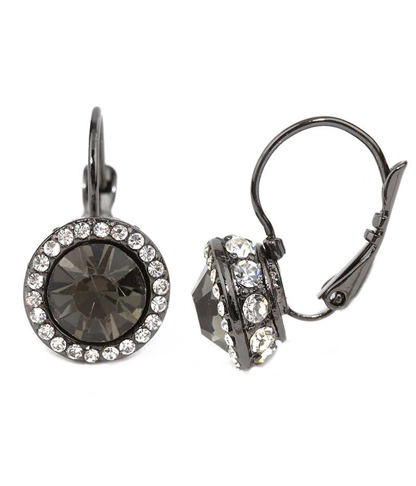 FACET GLASS AND CRYSTAL MIX FRENCH CLIP EARRING