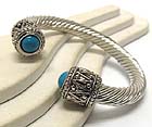 CRYSTAL BRAIDED CABLE CUFF BANGLE ACRYL EDGE