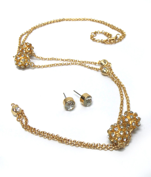 BALL WITH STONES NECKLACE SET