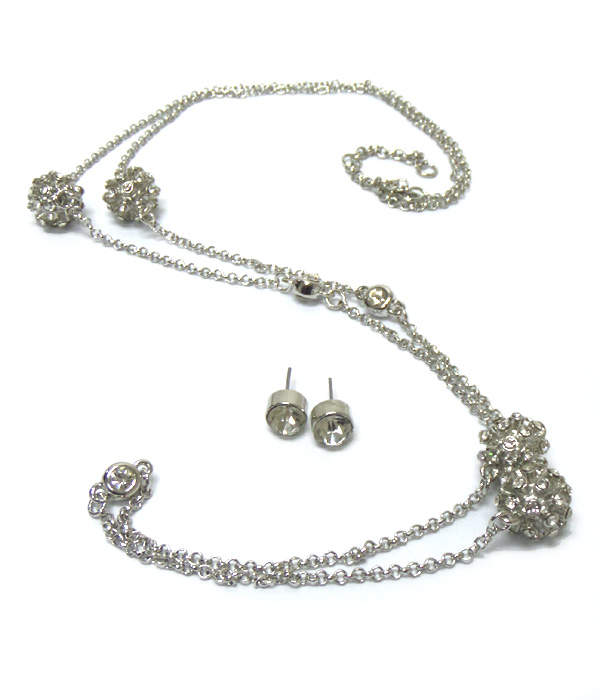 BALL WITH STONES NECKLACE SET 