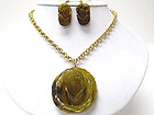 ACRYLIC LARGE FLOWER PENDANT NECKLACE SET