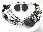 MULTI STRAND MIXED BEADS AND STONE NECKLACE SET