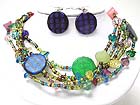 MULTI STRAND MIXED BEADS AND STONE NECKLACE SET