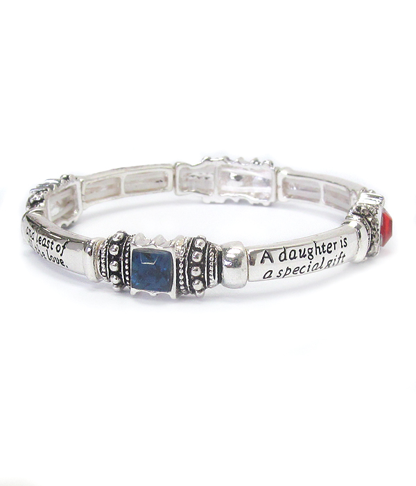 RELIGIOUS INSPIRATION MESSAGE STRETCH BRACELET - DAUGHTER'S BLESSING