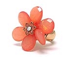 CRYSTAL AND ACRYL FLOWER STRETCH RING
