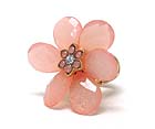 CRYSTAL AND ACRYL FLOWER STRETCH RING