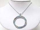 CRYSTAL STUD DUAL CIRCLE LINK PENDANT NECKLACE