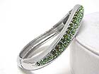 CRYSTAL STUD WAVED METAL HINGE BANGLE