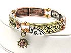 MULTI PATTERN AND MESSAGE ELASTIC BRACELET WITH SUN SHAPE CHARM