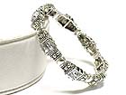 GLASS STONE AND METAL CASTING STRETCH BRACELET