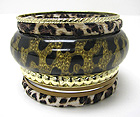 MULTI MATERIAL STACKABLE ANIMAIL PRINT BANGLE SET OF 7