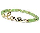 CRYSTAL LOVE THEME AND MULTI GLASS BEADS STRETCH BRACELET