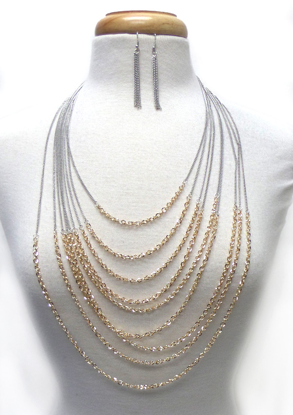 MULTI LAYER CHAIN LONG NECKLACE SET