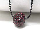 CRYSTAL STUD ENAMEL METAL BALL PENDANT NECKLACE