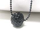 CRYSTAL STUD ENAMEL METAL BALL PENDANT NECKLACE