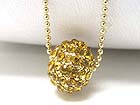 CRYSTAL STUD ENAMEL METAL BALL PENDANT NECKLACE
