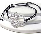 CRYSTAL PAW PRINT AND BRAIDED YARN FRIENDSHIP BRACELET