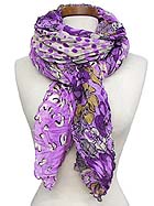100% POLYESTER OVERSIZED LEOPARD FLOWER SPRING FASHION SCARF