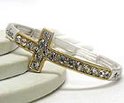 CRYSTAL CROSS WITH BIBLE INSPIRATION  MESSAGE STRETCH BRACELET