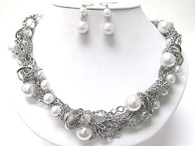 Bulk Jewelry Chain on I11277wh 122110 Wholesale Fashion Jewelry Multi Strand Metal Chain And