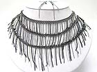 TRIPLE LAYER METAL CAHIN HANGING DROP NECKLACE SET
