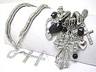 MULTI CROSS CHARM 5MM THICK SNAKE CHAIN LONG NECKLACE