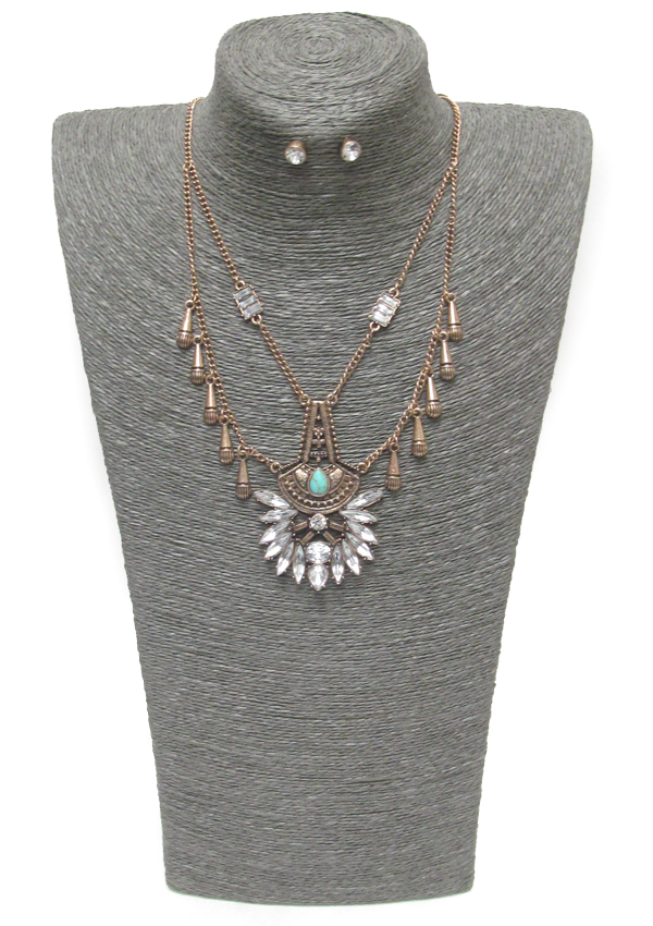 DOUBLE LAYER BOHEMIAN STYLE NECKLACE SET