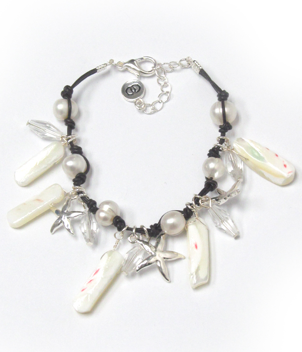 STARFISH AND PEARL BRACELET