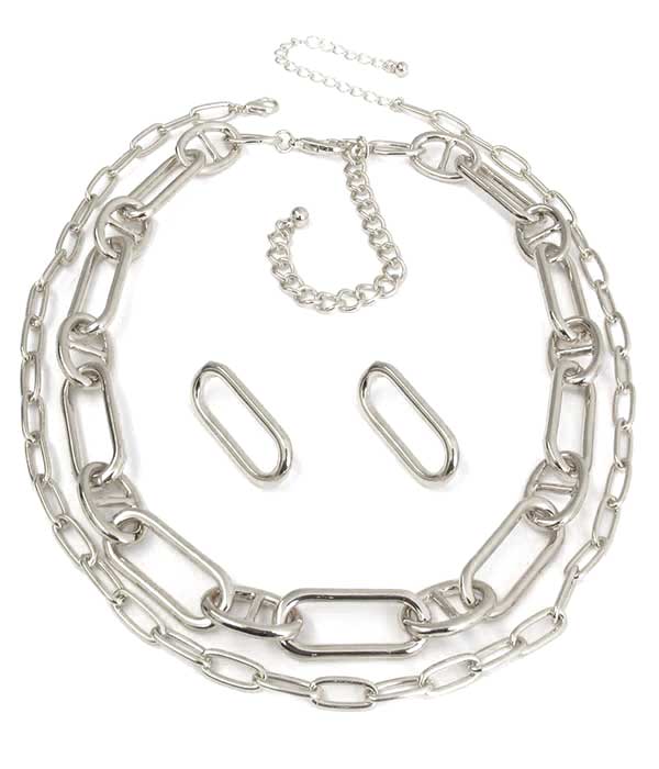 DOUBLE CHUNKY CHAIN NECKLACE SET