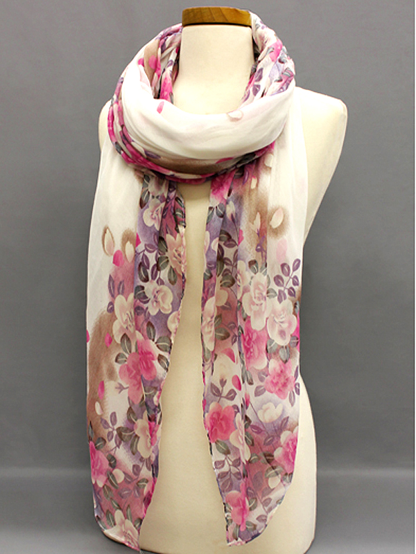 100% POLYESTER JAPANESE BLOSSOM SCARF