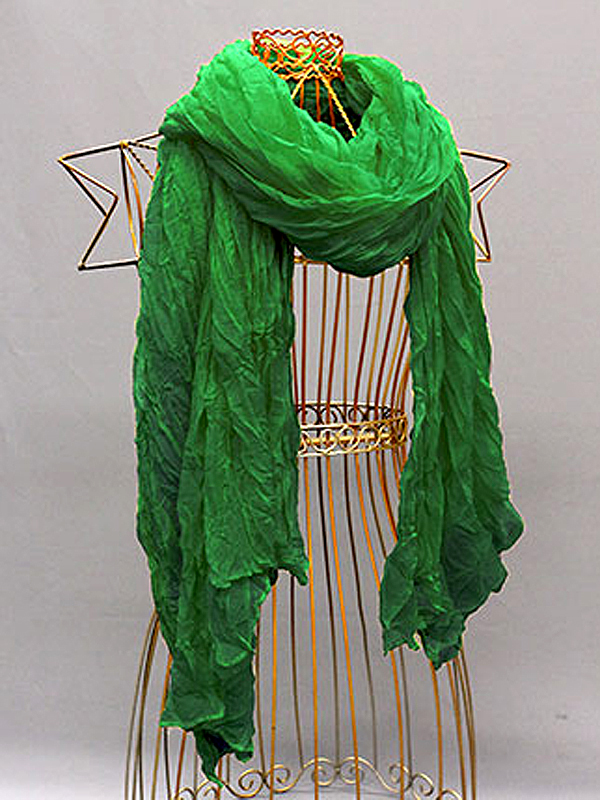 100% POLYESTER SOLID CRINKLE SCARF