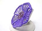 CRYSTAL CENTER LARGE METAL FLOWER ADJUSTABLE RING