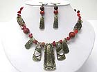 DESIGNER STYLE CASTING METAL BAR NECKLACE SET